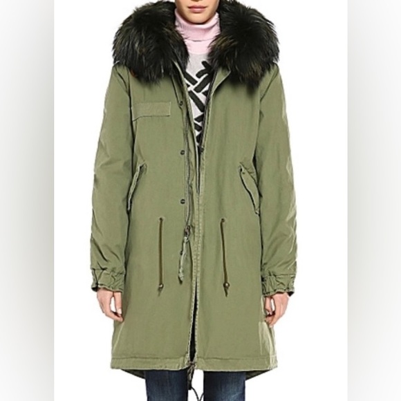 Nearly New MR & MRS ITALY Green Quilted Parka w/ Fur Hood, size S - Picture 2 of 9